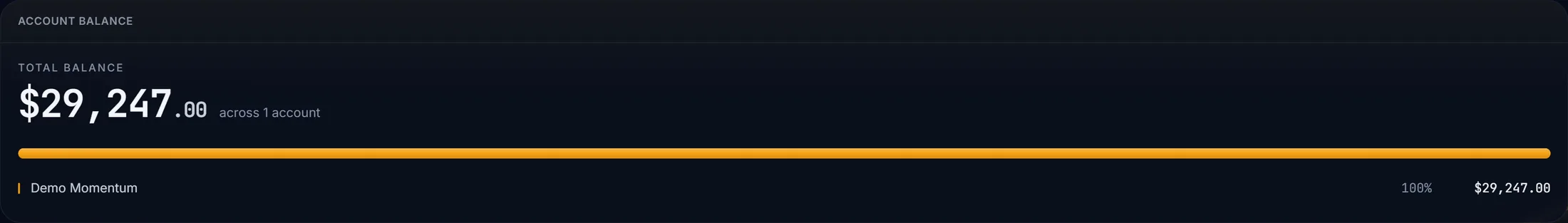 Account balance band (demo data)